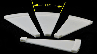 22.5 degree corners, 4 Lane Road (4 pcs) - 285ROAD016