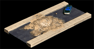 3" Straight Section with bomb crater (Resin) - 285ROAD012