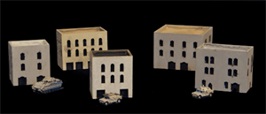 Three Story Buildings With Walled Roof Area (Resin) - 285MEV031