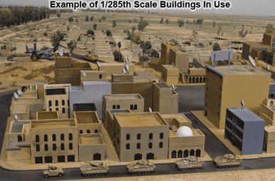 Three Story Buildings With Walled Roof Area (Resin) - 285MEV031
