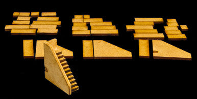 Stairs - 4 Per Kit (MDF) - 15MMDF047
