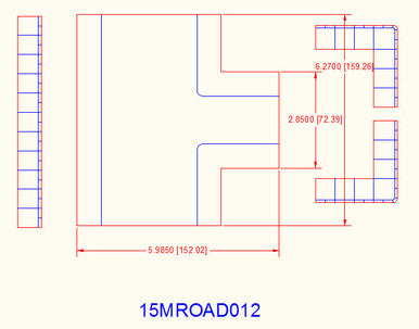 3 Way Intersection, 2 Lane Road to 1 Lane Road - 15MROAD012