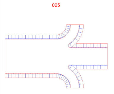 4 Lanes to 2 lane transition with curves - 285ROAD025