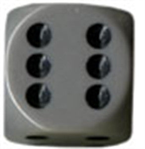 Opaque 16mm d6 Dark Grey/black Dice Block (12 dice)