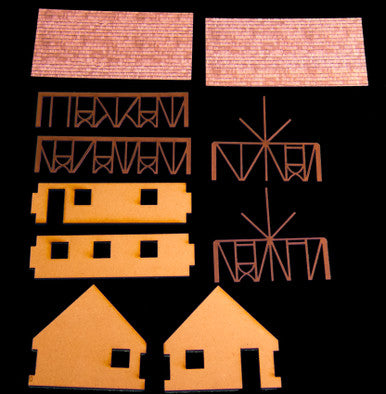 One Story Medium Half Timber House (MDF) - 15MMDF300