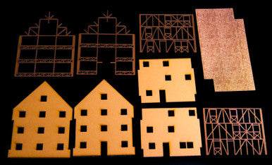 Three Story Medium Half Timber House with attic - 10MMDF307