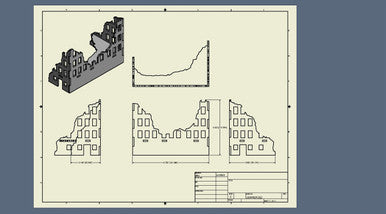 Ruined City Building (MDF) - 15MMDF252