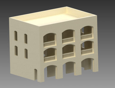 20mm Middle East 3 Story Building w/Removable Floors and Roof - 20MMDF152-1