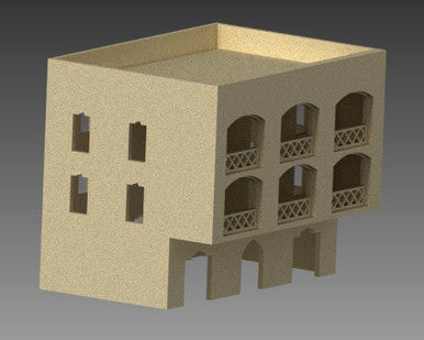 20mm Middle East 3 Story Building w/Removable Floors and Roof - 20MMDF156-1
