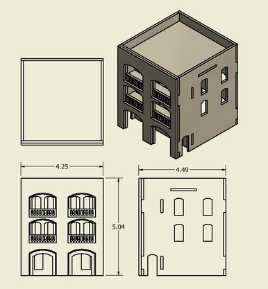 20mm Middle East Three Story Building - 20MMDF153