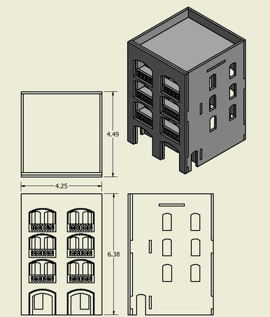20mm Middle East Four Story Building - 20MMDF154
