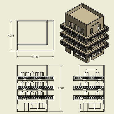20mm Middle East Four Story Building - 20MMDF157