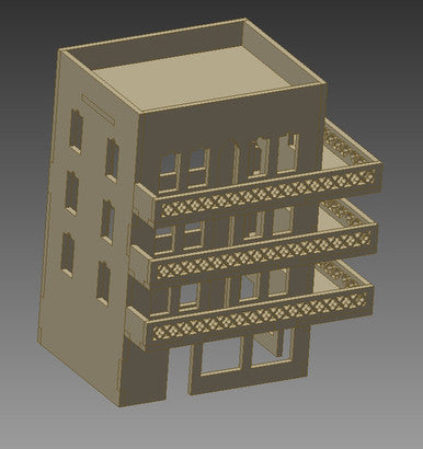 20mm Middle East Four Story Building - 20MMDF157