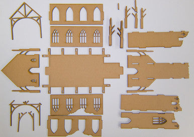 15mm Ruined Church/Cathedral (MDF) - 15MMDF351