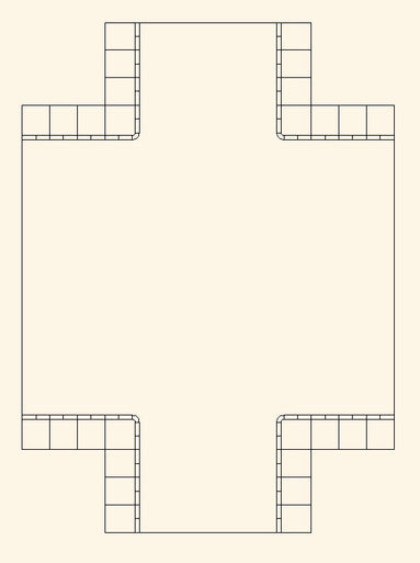 4 Way Crossing, 4 Lane and 2 Lane Road - 15MROAD002-4