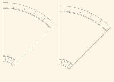 45 Degree Curve, 4 Lane Road (2 Pcs) - 15MROAD005-4