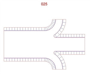 4 Lanes to 2 lane transition with curves - 3MMROAD025