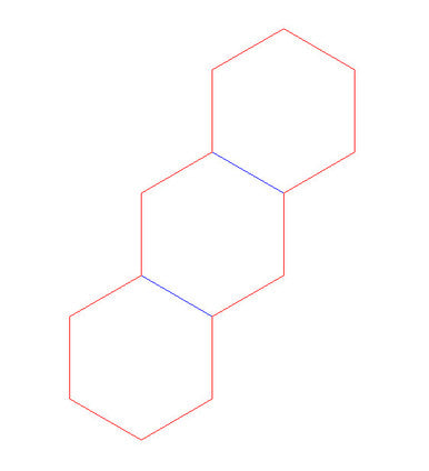 Hex Bases, Three In A Line - (2")