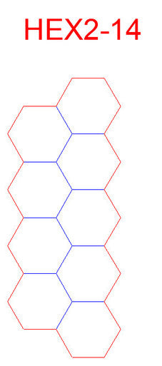 Hex Bases, Array of Nine In Two Rows - (2")