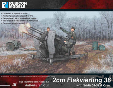 Rubicon Models 2cm FlaK 38 w/SdAh 51/52 Trailer and Crew (1:56th scale / 28mm)