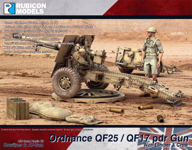 Rubicon Models Ordnance QF25 / QF17 pdr Gun Howitzer & AT-Gun with Limber & Crew