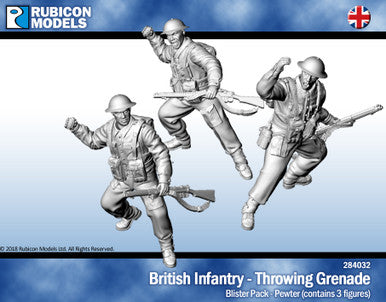 British Infantry Throwing Grenade- Pewter