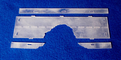 6" Straight Roadway Section, Bombed, 2 Lane - 285ROAD160-1