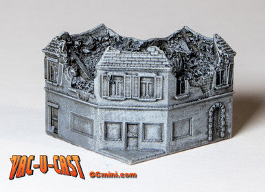 6mm Ruined Corner Building - 285VAC005