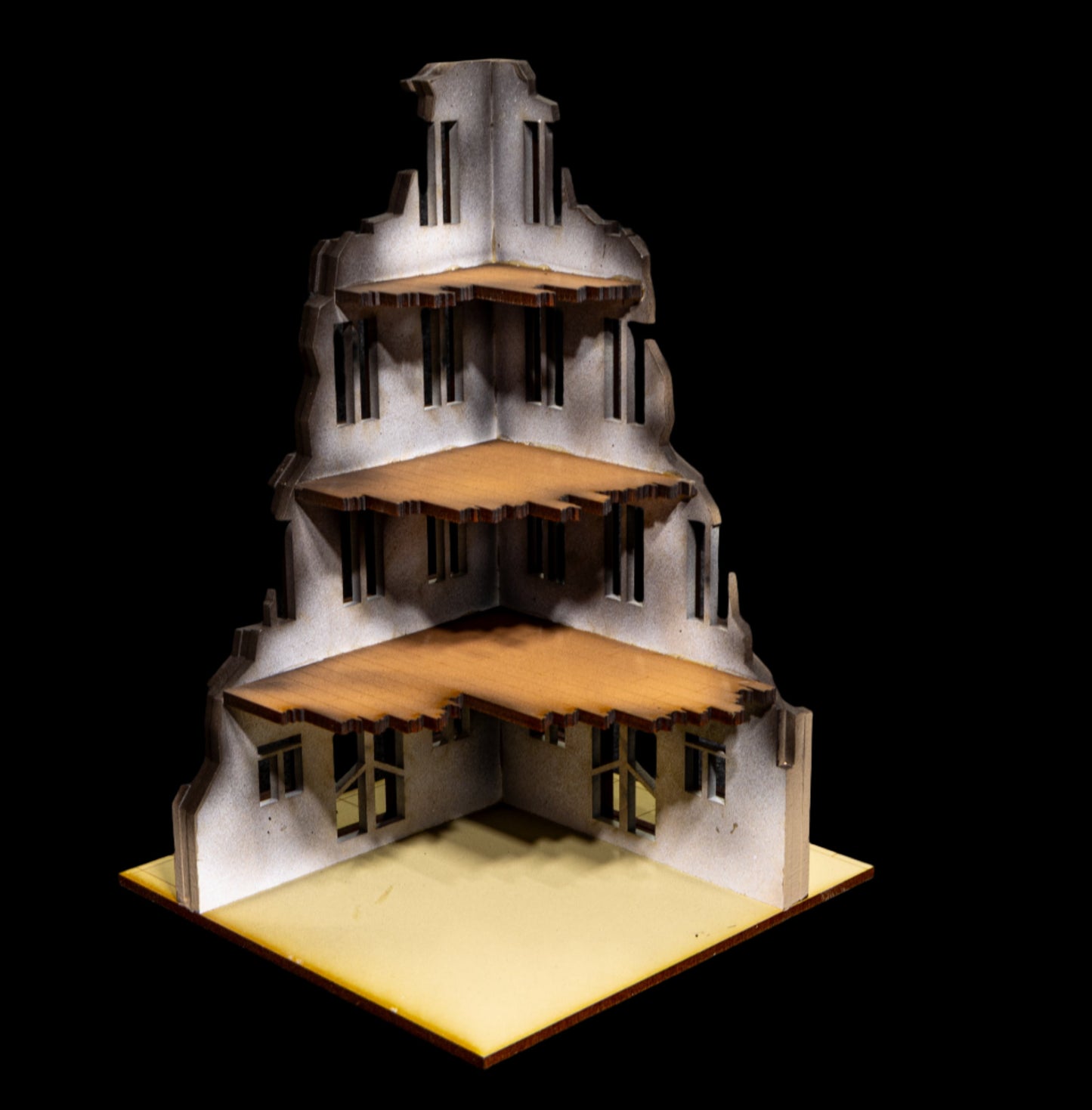 28mm European Corner Building - 28MMDF524-2 (Painted and Assembled)