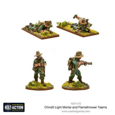Bolt Action: Chindit Flamethrower & Light mortar teams