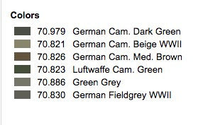 Model Color Set: German Infantry Paint Set (6)