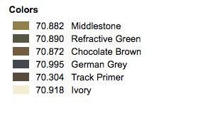 Model Color Set: German Armour Paint Set (6)