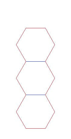 Hex Bases, 3 In A Row - (1.5")