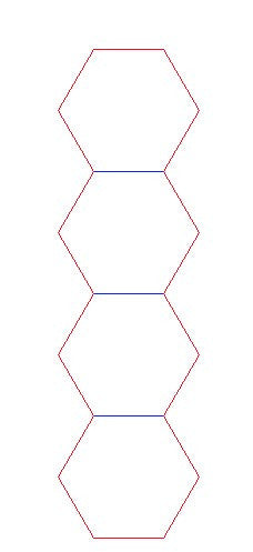 Hex Bases, 4 In A Row - (1.5")