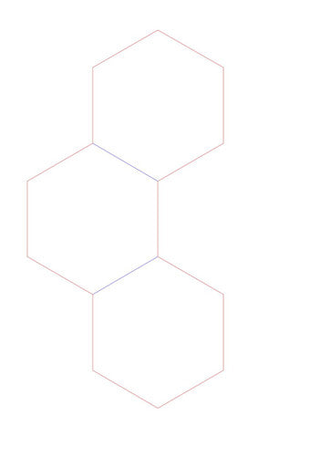 Hex Bases,Curved Line of Three - (2") HEX2-3C