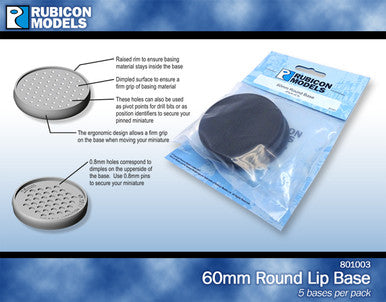 60mm Round Bases - 5/pk