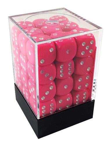 Opaque: 12mm D6 Pink/White (36)