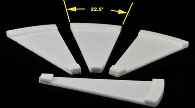 22.5 degree corners, 4 Lane Road (4 pcs) - 3MMROAD016