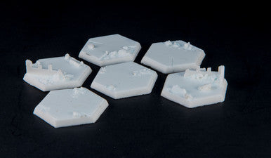1.25" Urban Rubble Tapered Hex Bases (6/pk)