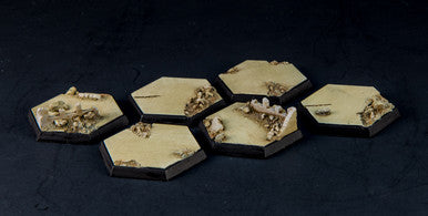 1.25" Urban Rubble Tapered Hex Bases (6/pk)