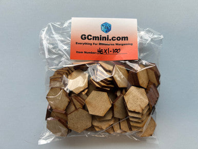1" (25mm) Hex Bases - 100 per pack