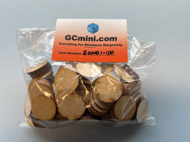 1" (25mm) Round Bases - 100 per pack