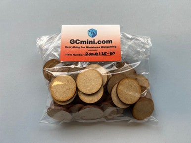 1.25" (32mm) Round Bases - 50 per pack