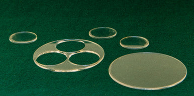 60mm (2.35") Large Base with 3 25mm inserts - 1/16" Clear Acrylic