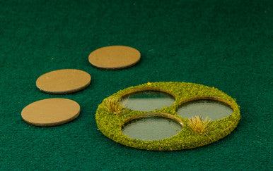 60mm (2.35") Large Base with 3 25mm inserts - 1/16" Clear Acrylic