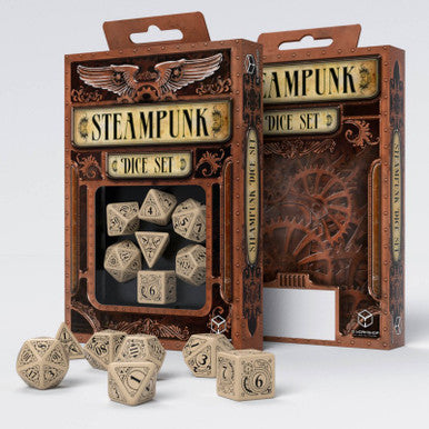Steampunk Dice Set Beige/Black (7)