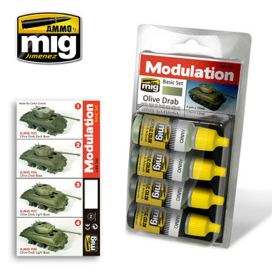 AMMO: Acrylic Paint Set - (Smart Modulation) Olive Drab Modulation