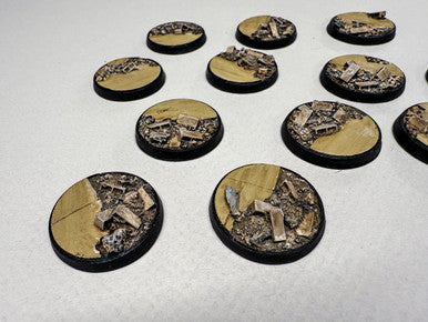 30mm Urban Rubble Tapered Bases (6/pk)