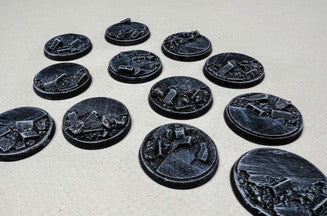 30mm Urban Rubble Tapered Bases (6/pk)