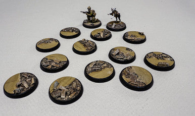 30mm Urban Rubble Tapered Bases (6/pk)